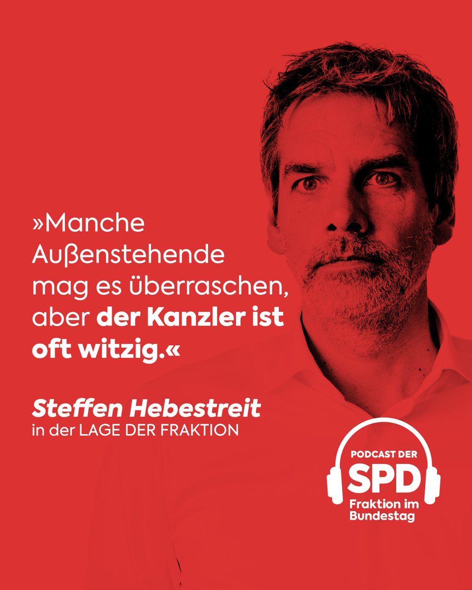 spdbt's tweet photo. Wer über acht Jahre an der Seite von @OlafScholz steht, kennt auch die Geschichten, die nicht überall geschrieben stehen. Deshalb haben wir den @RegSprecher in der neuesten #LageDerFraktion auch ein wenig über seinen Chef ausgefragt. 🙃
🎧 Ab sofort in Eurer Podcast-App! 🎧 https://t.co/dSAKUD4Yjb