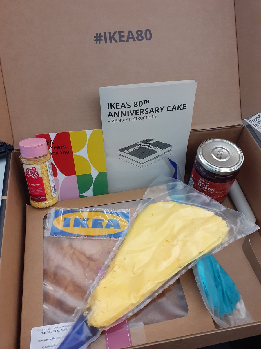 Very clever delivery to the newsroom today from <a href="/IKEAIE/">IKEA IRELAND</a> To celebrate their birthday they sent us a cake to assemble ourselves, complete with instruction booklet #IKEA80
