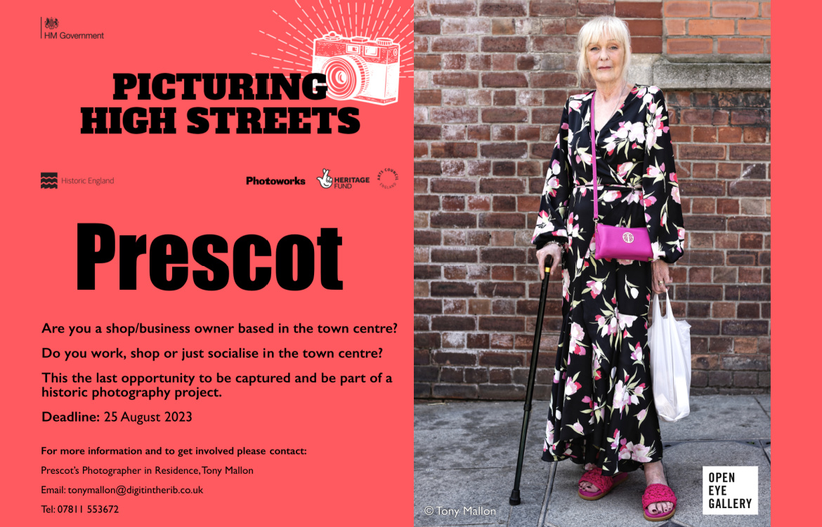 KnowsleyCouncil's tweet image. 📢Final call for #Prescot residents and business owners to be part of a national cultural project.
📷Photographer Tony Mallon (@digitintherib) is creating a contemporary portrait of the high street. 
📅25 August
🔗 orlo.uk/7R5IJ
@openeyegallery #culture