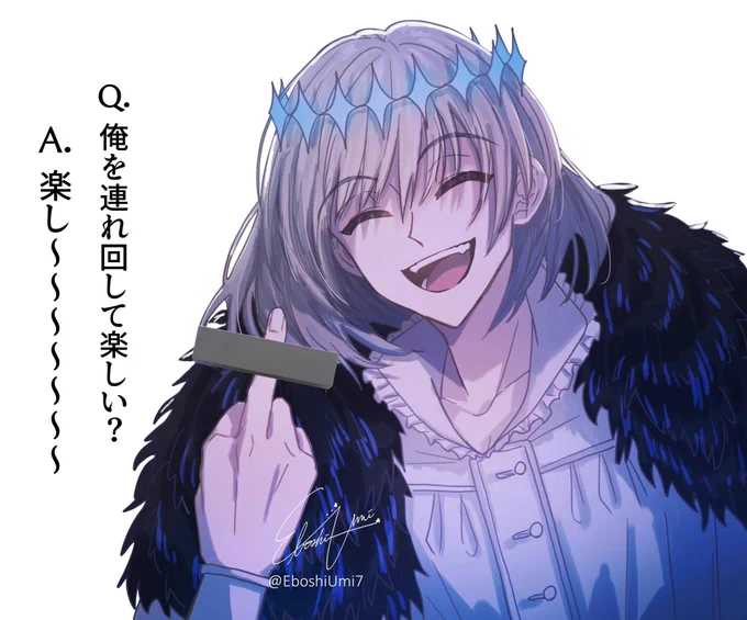 うちわ用に表裏になるように描いたオベロンです#fgo 