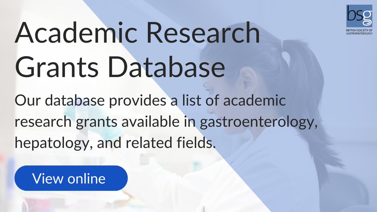 Check out our Academic Research Grants Database which provides a list of grants available in #gastroenterology, #hepatology, and related fields, compiled on a monthly basis by the BSG 👇 bit.ly/44M9dRU @ResearchBsg