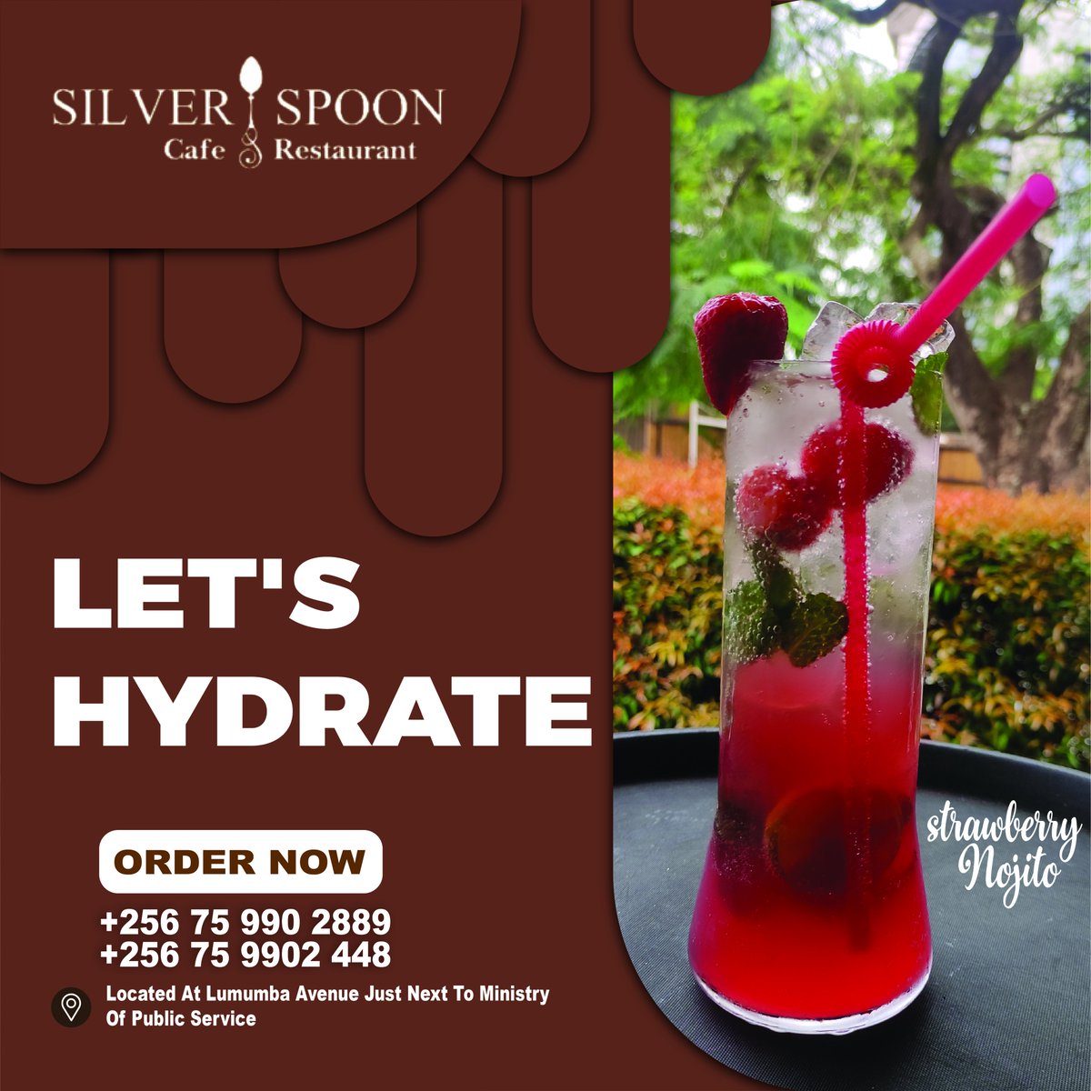 silverspoon_ug's tweet photo. The Strawberry Nojito. This refreshing blend of sweet strawberries and mint. Try it today at our restaurant and share your experience using the #silverspponstrawberryNojito. Cheers
Call: 0759 902 889/ 0759 902 448
t Lumumba Avenue just next to the Ministry of Public Service https://t.co/tz6JWxQeY8