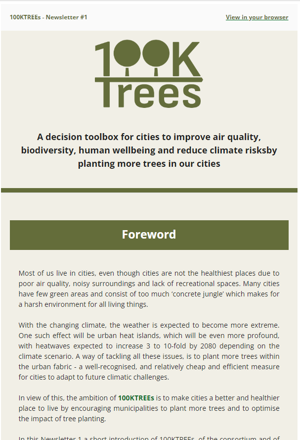 📢 The first 📄 100KTREEs Newsletter 📄 is on-line! Find it at the following link: 👉 mailchi.mp/aaeb9f620a71/1… To become part of the 100KTREEs Community and receive our news, subscribe here! 100ktrees.us21.list-manage.com/subscribe?u=63… #NaturebasedSolutions #trees #spacedata