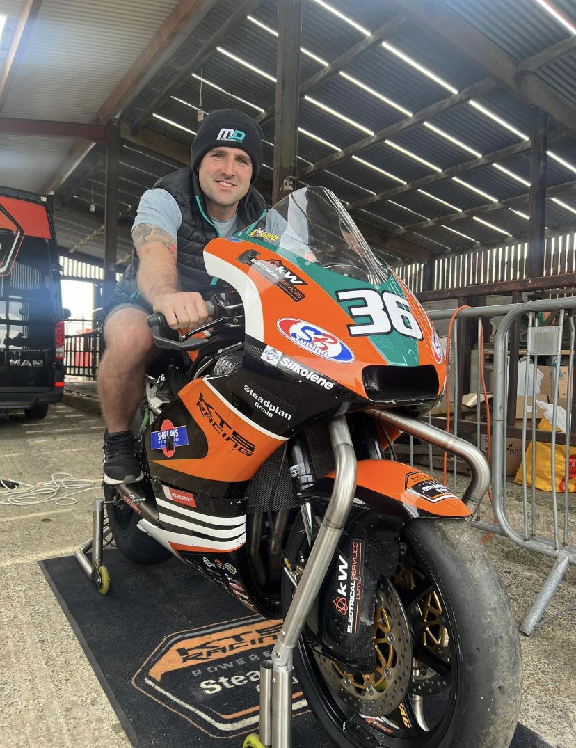 kts_racing's tweet photo. After a phone call yesterday from a certain @M_Dunlop3 we are now @ArmoyRoadRaces 
Micheal phoned our main man @JCowardRacing and Micheal agreed to take care of his favourite steed !!

Micheal and all of us here wish Jamie a speedy recovery and to get back ASAP 🏁🏁 https://t.co/jQc2VV0Xub