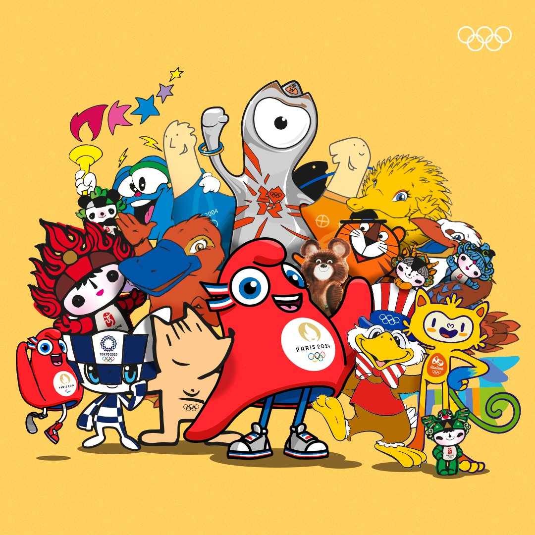 Avec les célébrations du #1YearToGo de #Paris2024, c'est une semaine riche en émotions qui s'achève. 
La famille des mascottes olympiques vous souhaite un bon week-end ! 🙌