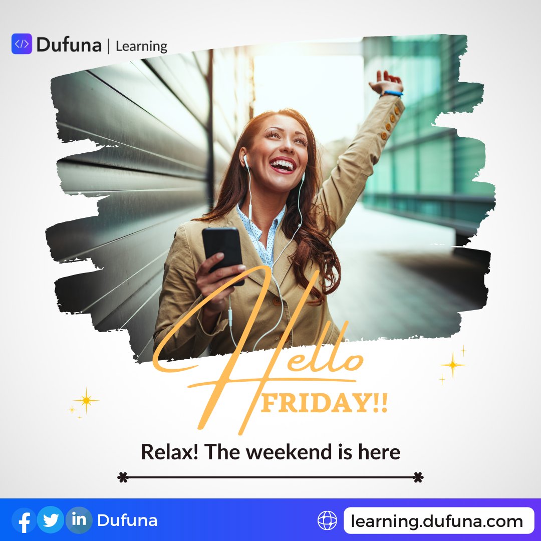 DufunaTech's tweet photo. Cheers to a weekend of fun and rest after another week of hard work. Have a wonderful one!
#dufuna #dufunafridays #TGIF #fridaymorning #WeekendVibes #FridayVibes #Friday #WeekendVibes #Love #fridaymood #HappyFriday #dufunacommunity #FridayFeeling #happy https://t.co/B4sbgs5BMl