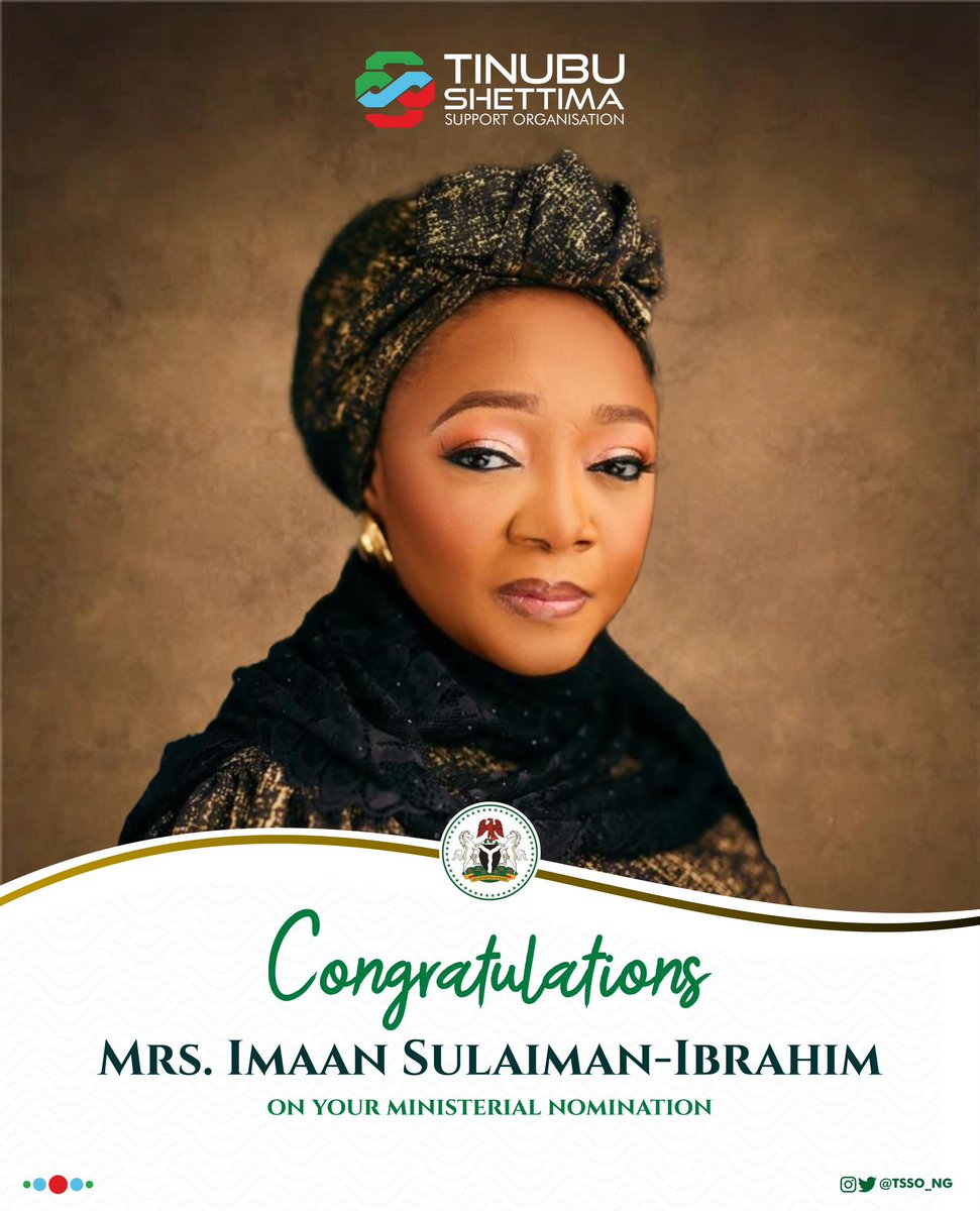 TSSO_NG's tweet photo. Congratulations @ImmaculateIman on your well deserved appointment as a Honorable Minister of the Federal Republic of Nigeria. https://t.co/zauwkMhUTJ