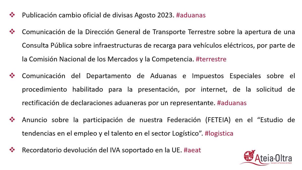 #ATEIAYCIRCULARES | Circulares destacadas, enviadas esta semana a nuestros asociados:
#soydeateiamadrid #circulares #asociados #ateia
