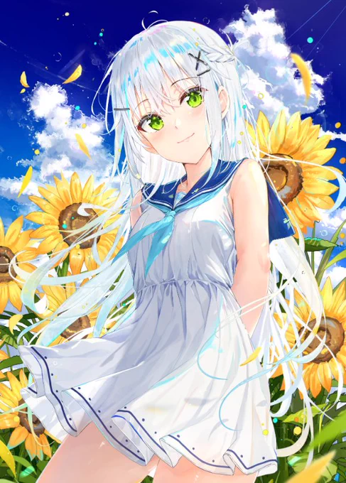 向日葵と真夏の少女 