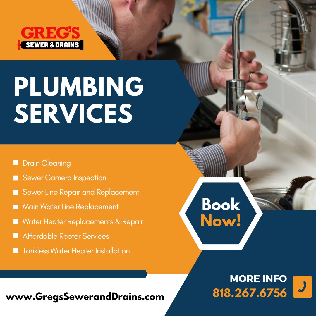 SewerandDrains's tweet image. 💦 Plumbing issues giving you a headache? 💦

Leave it to the experts at Greg's Sewer &amp;amp; Drains to fix them all! 🔧🔩

Contact us now at 📞818.267.6756 or visit us at: gregsseweranddrains.com

#PlumbersNearMe  #plumberlife #plumbingservices #plumbers #drainage #plumberproblems