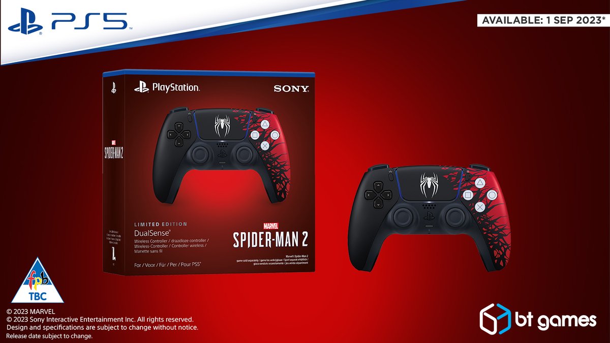 Pre-Order The Ultimate Gaming Controller! 

Sony Playstation 5 Dualsense Marvels Spiderman 2 Limited Edition

btgames.co.za/sony-playstati…...

#BTGames #playstation5 #GamingExperience #SpiderMan2PS5 #dualsense