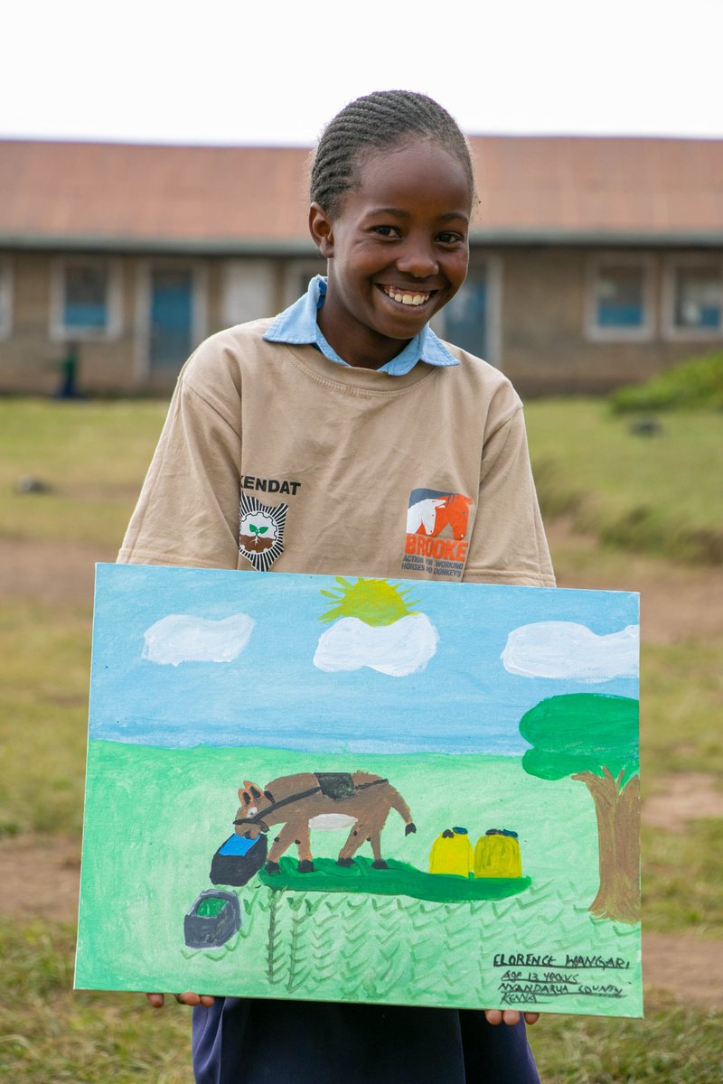 📣 Meet Florence Wangari—an enthusiastic artist at St. Christopher's Primary School Donkey Care Club in Kenya. Her passion for donkeys led her to join the club and create captivating art to raise awareness about their well-being. 🎨🐴💧 

🧵 Thread. 

#DonkeyCare #AnimalWelfare