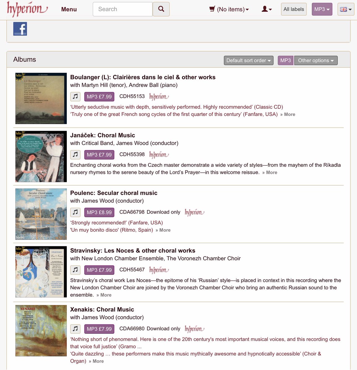 Good news, folks! “The Hyperion label will be released for streaming in stages, with 200 albums now available [July 2023] followed by further fortnightly themed tranches starting on September 15, until by spring next year all 2000 albums in the catalogue will be released.”