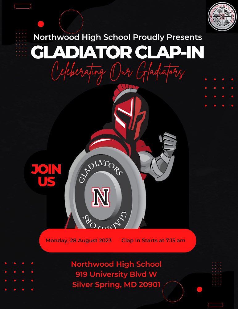 MCPSYouMatter's tweet photo. Save the Date (8/28): Thank you for supporting our Gladiators last school year! It will be great for our students to engage with you on the first day of school. Register for our #clapin #GLADIATORPRIDE #GladiatorColiseum #MCPS
https://t.co/Ms0LNAbbt2 https://t.co/gVrYRGTG0I