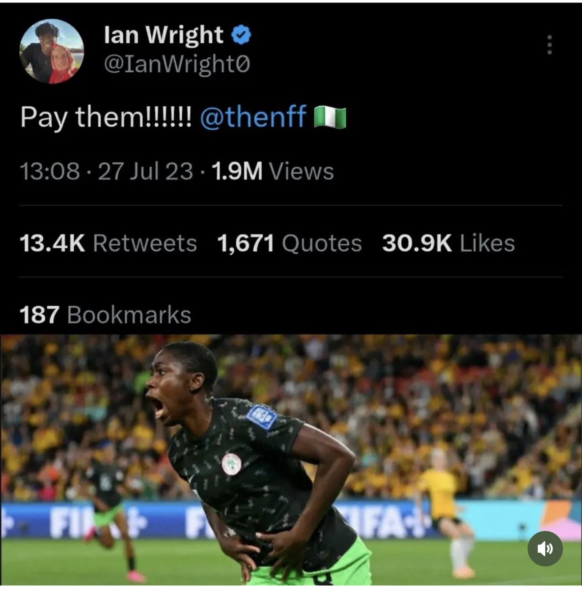Aikoriogie2008's tweet photo. Is there anyone on the planet who is black that doesn’t want Nigeria to Succeed? Don’t think so 

Thanks @IanWright0 for adding your voice to the call for @thenff to up their football management game in Nigeria https://t.co/ysgmW05N9M