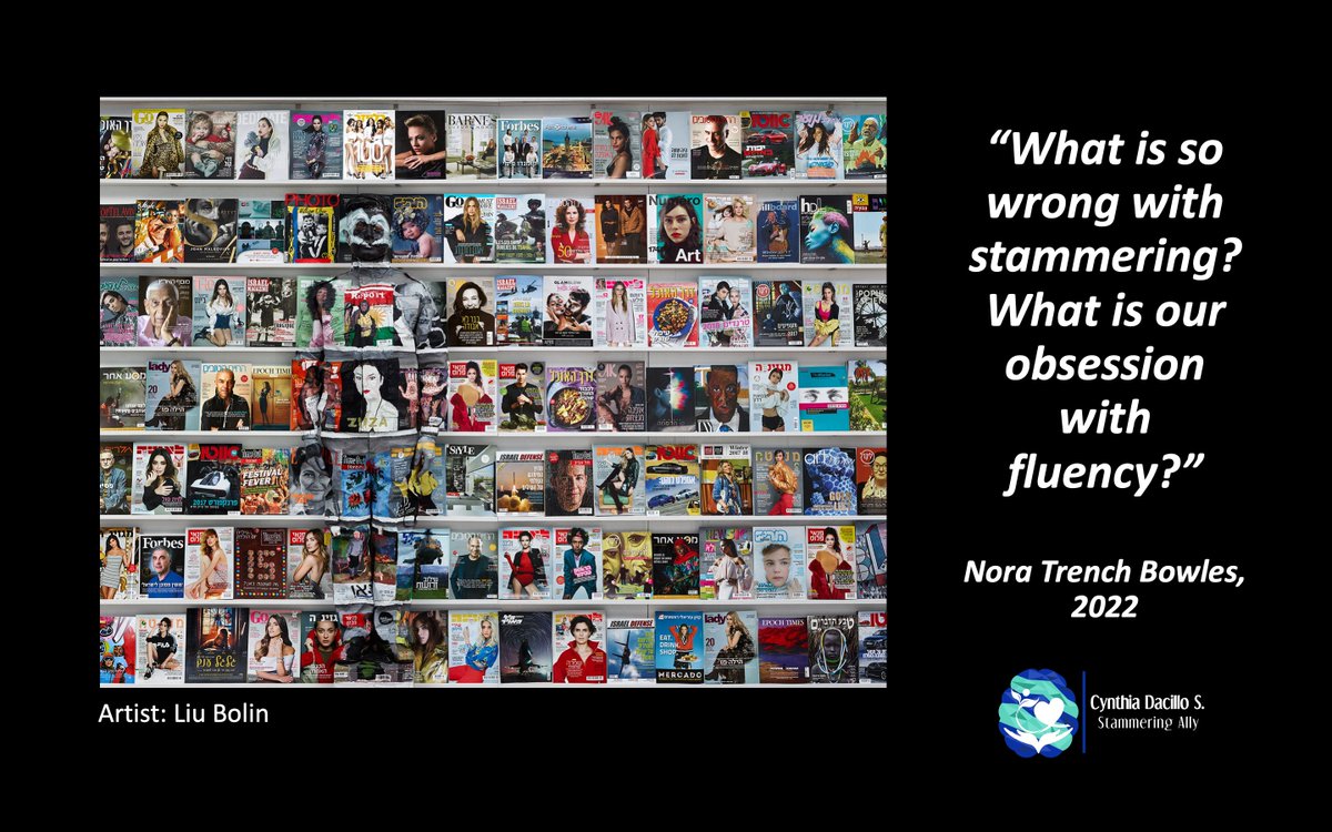 DacilloAlly's tweet photo. “What is so wrong with stammering? What is our obsession with fluency?”
 
 Nora Trench Bowles, 2022 https://t.co/3P134fTSKJ