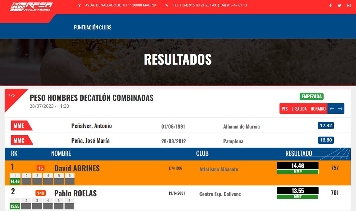 fatletismeib's tweet photo. #CEatletismo Torrent!
QUIN TIR! David Abrines comença impecable al concurs de pes amb marca personal de 14,46! Arribava a Torrent amb 13,98! 
I falten dos intents... 
@esportsIB @TripleLongJump @dabrines7355 #InfoFAIB https://t.co/OU5Cq4Ex26