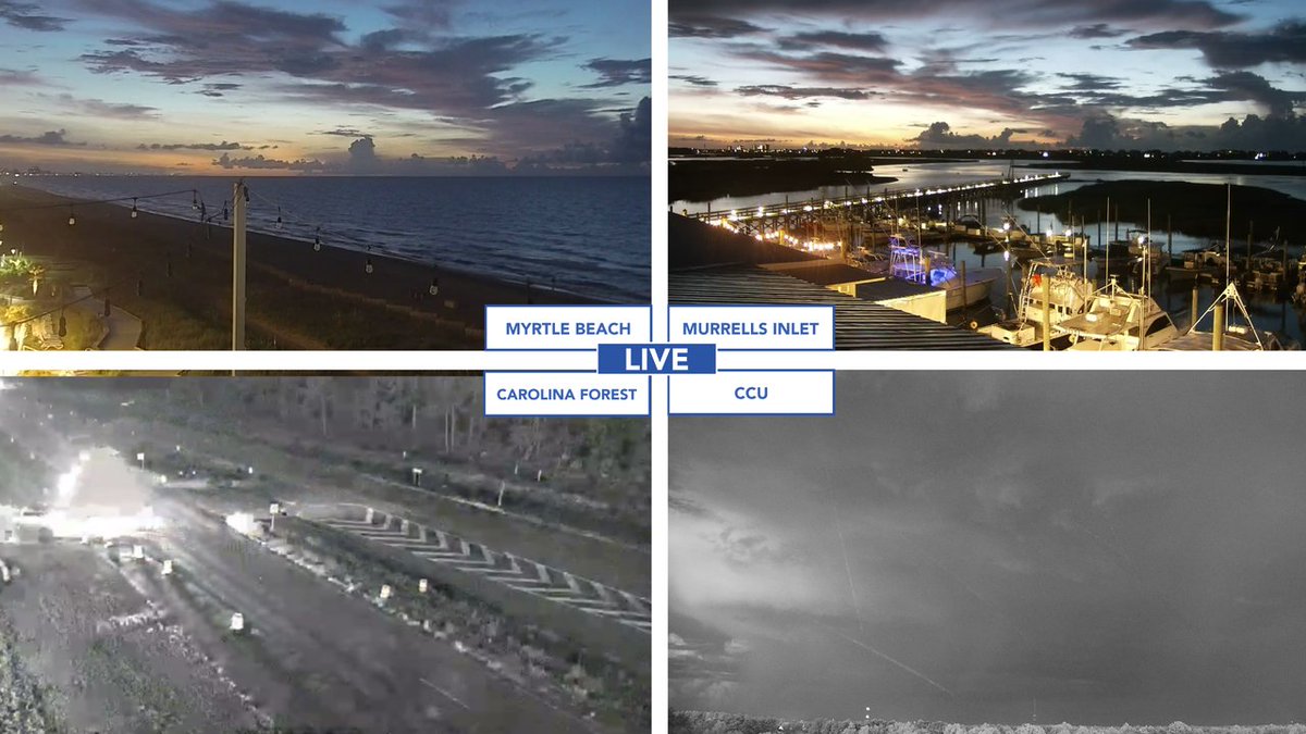 AndrewWMBF's tweet photo. If you're not under a shower this morning, you are waking up to sunshine &amp; partly cloudy skies. Meanwhile, some of you are picking up on light rain. Light showers will continue through the first half of the day &amp; will bring some relief to the heat for some. #scwx #ncwx #myrwx https://t.co/vRUw09a3y9