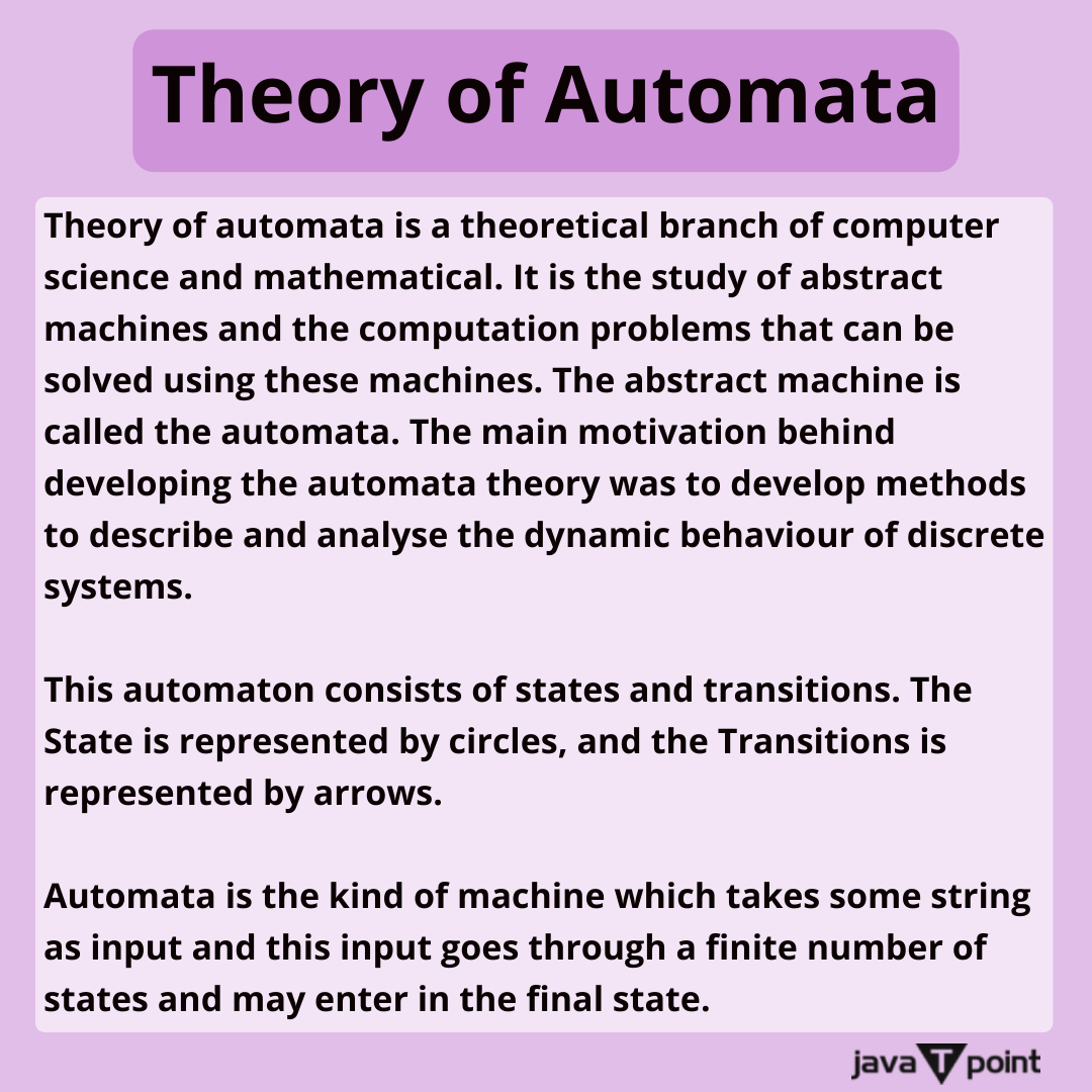 Bhavana83491661's tweet image. Theory of Automata
.
.
.
.
for more information
bit.ly/44HYrMd
check the above link
.
.
.
.
#theoryofautomata #automata #finitemachine #pushdownautomata #computerscience #computerengineering #computersciencemajor #javatpoint