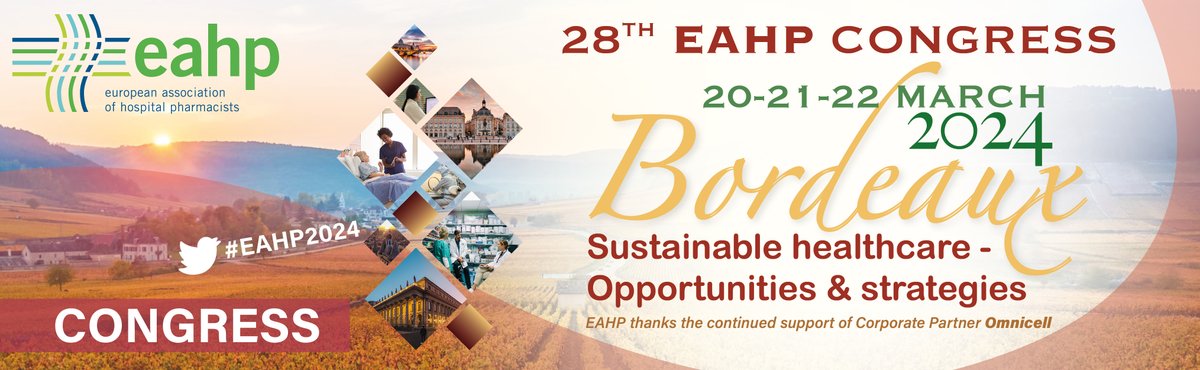 REGISTRATIONS to the 28th EAHP Congress will OPEN on 1st AUGUST - EARLY BIRD RATE.

More information: eahp.eu/congresses/reg…

#eahp2024 #eahp #congress #hospital #pharmacist #event #seminar #workshop #interactive #session #europe #hospitalpharmacist #registration #france