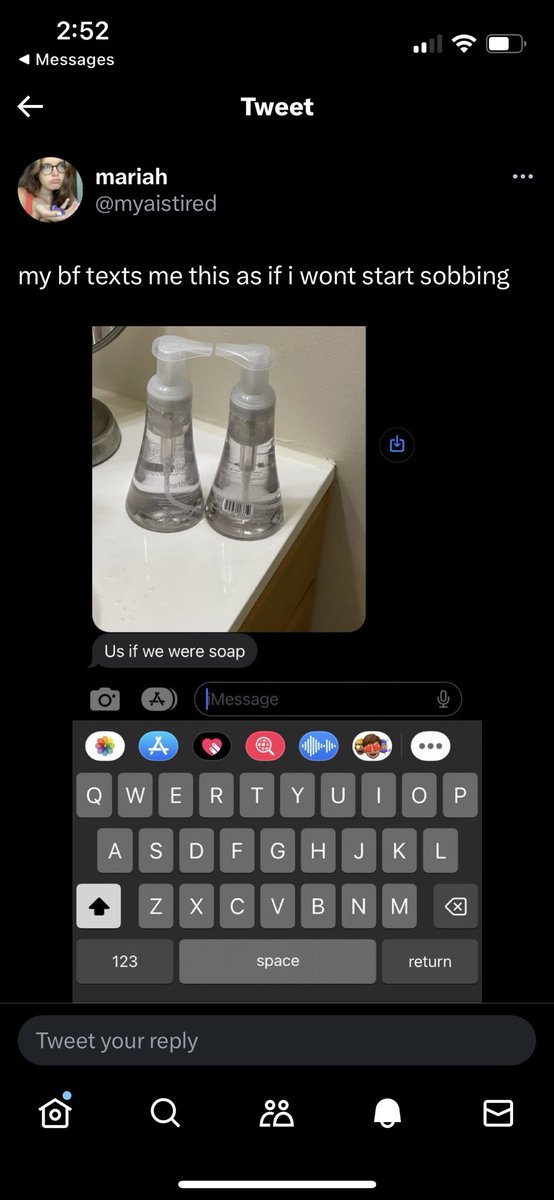 tcarbb's tweet photo. Is this the new hot thing? Cheap soap kissing for a silly text you send to someone you don’t really care about but potentially want to bang? Does this work? https://t.co/l92rhziGq1