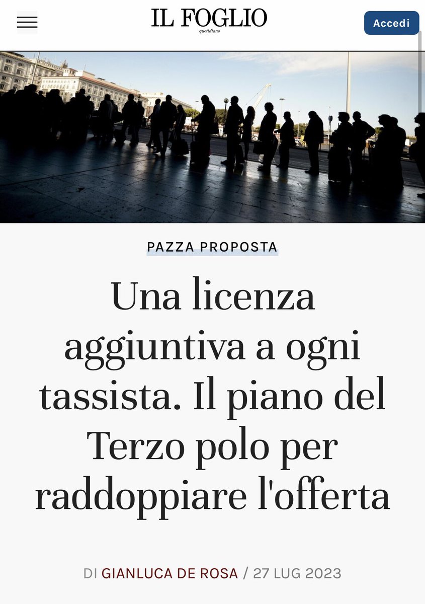 Si possono fare le battaglie ideologiche contro tutti in nome del mercato o si possono cercare soluzioni concrete che risolvano i problemi dei cittadini, usando la logica del mercato per mettere a un tavolo le parti. Penso che i politici dovrebbero tentare la seconda strada.