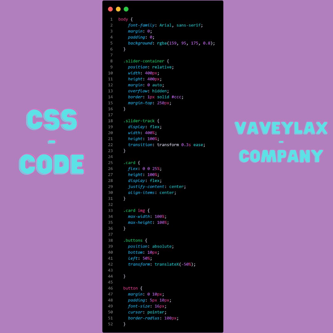 VaveylaxCompany's tweet photo. How to make Carousel with HTML&CSS&JS? You can see the codes by scrolling sideways.
.
#html #css #htmlcss #htmlcoding #javascript #webdevelopment #coding #webdeveloper #webdesign #programming #code #htmlcode #frontenddeveloper #javascriptdeveloper #website #csstricks #webdev https://t.co/2FKzqjQuk0