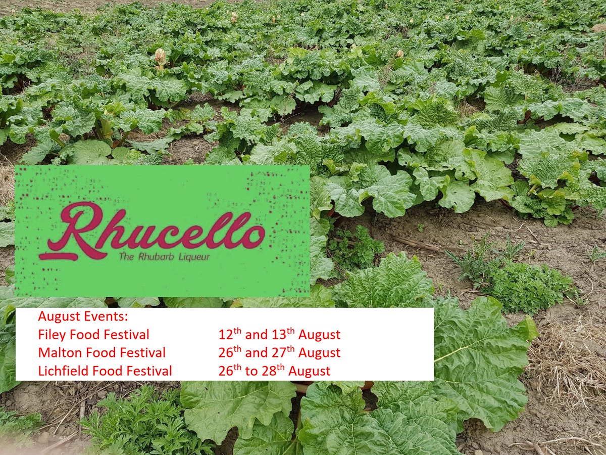 August Events - A few old favourites with a sneaky trip to Lichfield!
#Rhucello #Wakefield #Yorkshire #Rhubarb