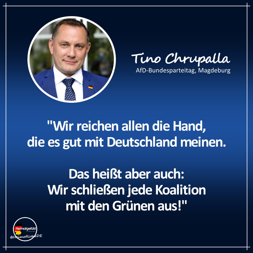 Starkes Statement von Tino Chrupalla in #Magdeburg! #AfDBPT23 🇩🇪