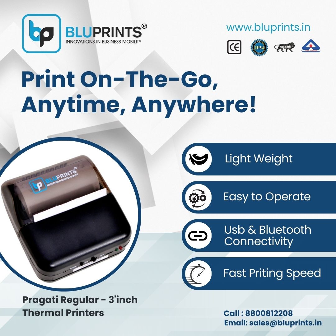 Experience seamless Receipt Printing On-The-Go with our Pragati 3-Inch Printer Series! 🌟 🚀

Find out more about it:
bluprints.in/product/blupri…

#PragatiPrinter #PortablePrinting #OnTheGoPrinting #InstantMemories #CaptureandPrint #bluprints #ai #barcodelabels