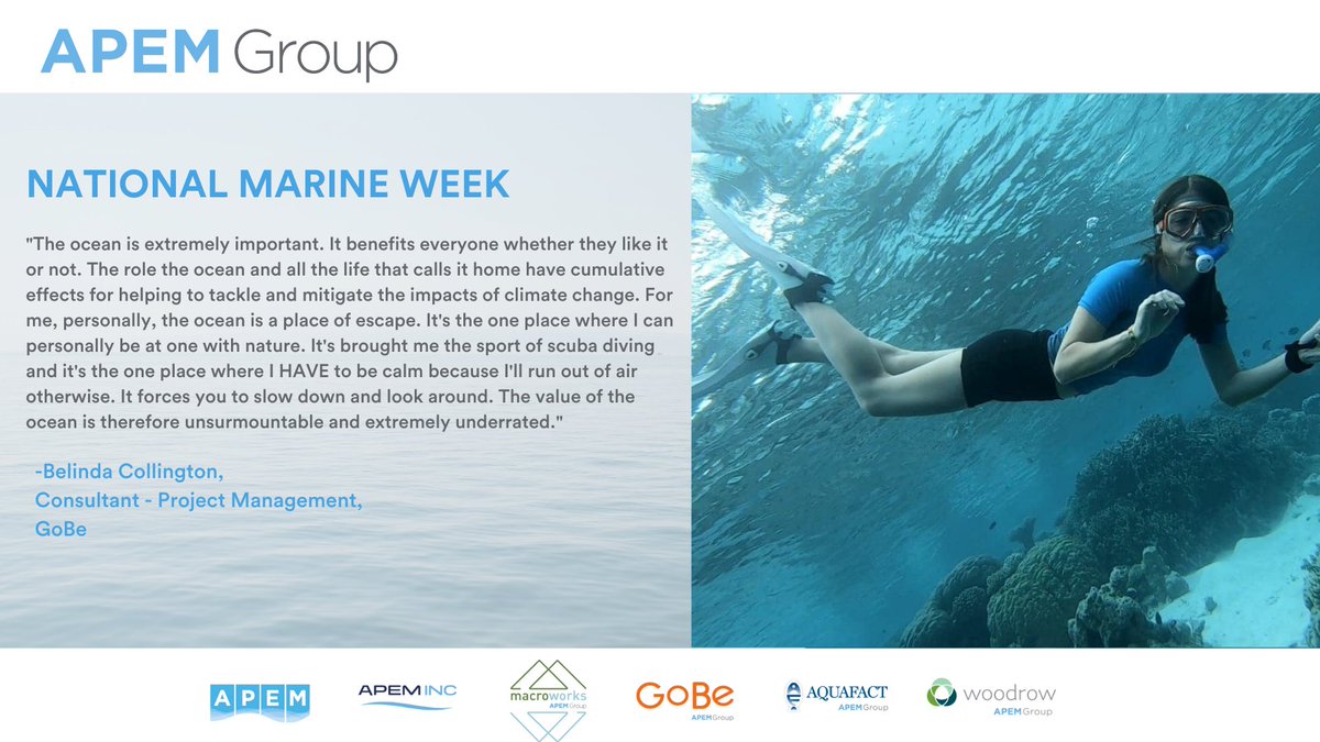 What does the marine environment mean to Belinda Collington? #NationalMarineWeek 

#Ocean #ClimateChange #MarineLife