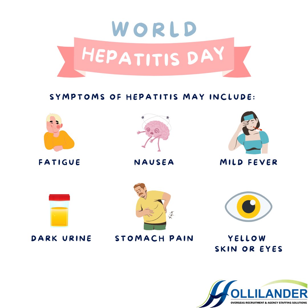 In order to eradicate this silent killer, it is crucial that we raise awareness on World Hepatitis Day.   

Please see some of the common symptoms below.
#WorldHepatitisDay #HollilanderRecruitment