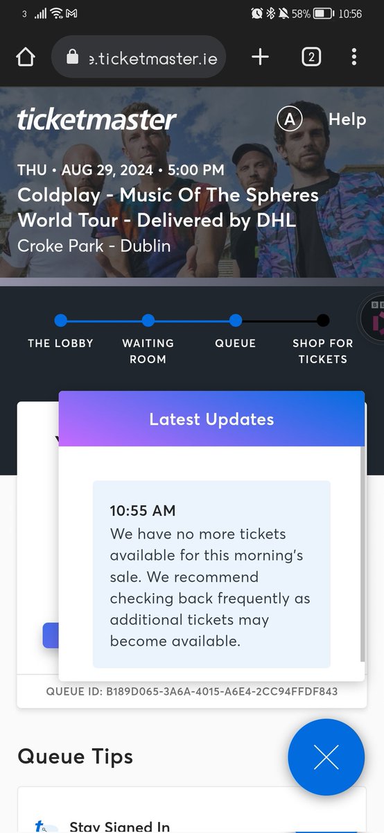 AndiHamill's tweet photo. Like seriously how can u have a limit per day for ticket sales#coldplaydublin
Presales and general sales. 
TicketMaster need to sort their website out. Such a fecking mess!! https://t.co/GQbNDuUthz
