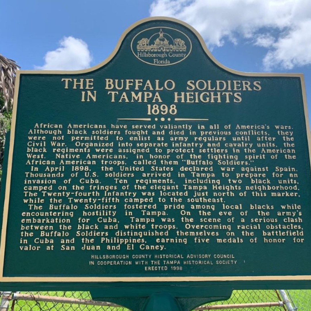 HillsboroughFL's tweet photo. Buffalo Soldiers Day is honored on July 28th to commemorate the establishment of the first U.S. Army regiments composed of African-American soldiers in 1866.

Buffalo Soldiers were based in Hillsborough County during 1898 before setting off to fight in the Spanish-American War. https://t.co/DM9vJCxgod