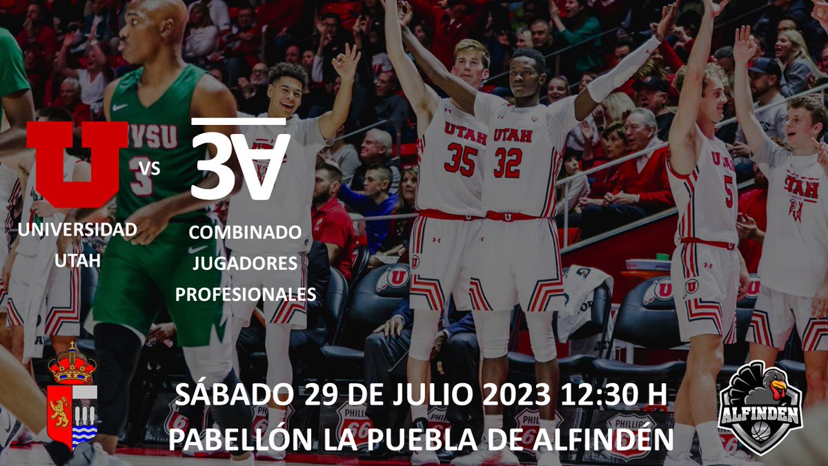 ayto_alfinden's tweet photo. 🏀 Este sábado vuelve el mejor #basket al polideportivo de La Puebla de Alfindén de la mano del @AlfindenCB. La Universidad de Utah (EEUU), en su gira por Europa, se medirá con el Combinado Jugadores Profesionales en nuestro municipio.
📅 29 JUL
🕧 12:30 h
#DeporteLPDA https://t.co/303wQ9HS3e