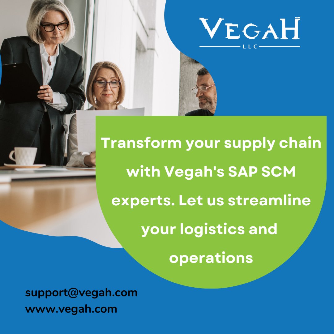 Transform your supply chain with Vegah's SAP SCM experts. Let us streamline your logistics and operations..

 #Vegah #SupplyChain #Operations #Logistics #SAPSCM #Streamline #Expertise #Business #Consulting #Optimization #Management #Processes #Efficiency #Consulting