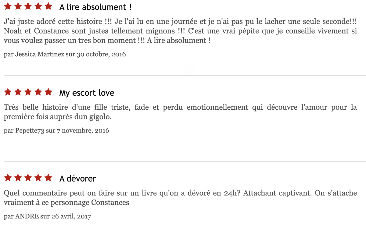 👋  <a href="/wild_lsr/">Laura S. Wild</a>, on voulait juste vous dire… vos fans sont (aussi) sur Kobo ! Saviez-vous par exemple que "My Escort Love" a 185 avis 5⭐️ ?

Nous (et nos lecteur·ice·s) attendons avec impatience vos nouveaux romans😉

#roman #livre #romance
<a href="/_Fyctia_/">Fyctia</a>