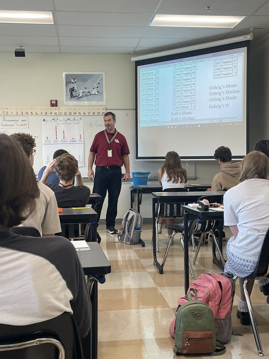 <a href="/12Froning/">tomfroning</a> teaching stats through ⚾️ ⚾️⚾️ heroes!  #relating #engaging @MrHawk731 <a href="/ORSLearn/">ORSTeach&Learn</a>