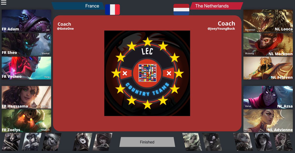 lecctInfo's tweet photo. There we go, the first match of the #LECCT!

🇫🇷France vs. The Netherlands🇳🇱

You can vote in the poll under this tweet! It is open from 15-22 CEST. And comment on what you like about the draft and which player would have the MVP performance! ⚔️🔥⚔️ https://t.co/Zc0ONl0f1X