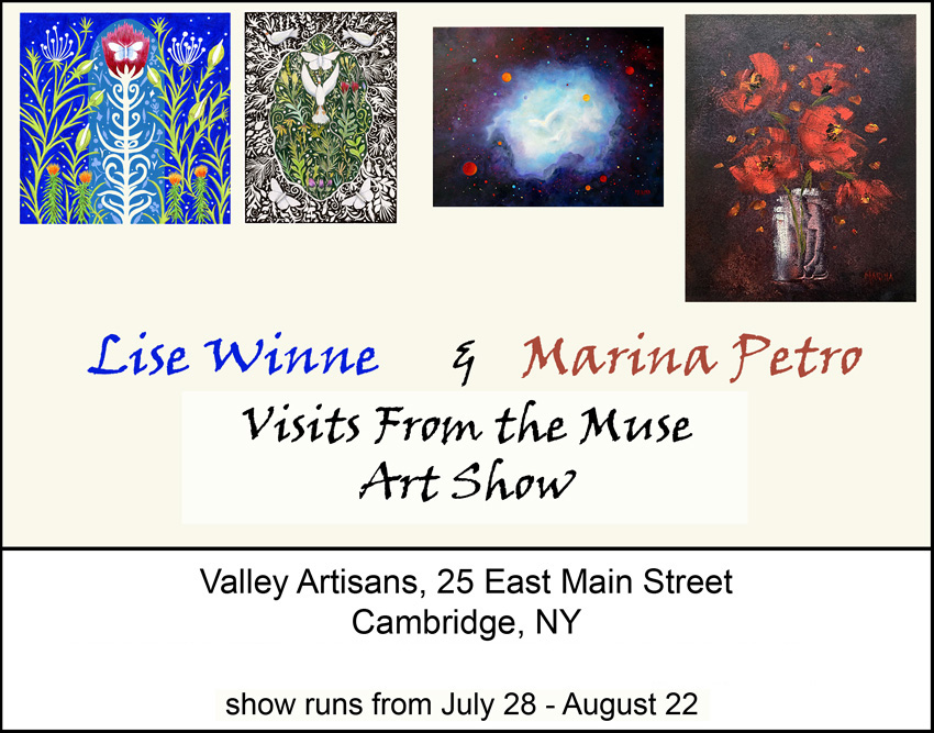 LiseWinne's tweet photo. Showing work at a gallery with another artist, Marina Petro @MARINAPETRO. Valley Artisans Market in Cambridge, NY. Ph: 518-677-2765 #ValleyArtisansMarket #CambridgeNY #Cambridge #NewYork #NY https://t.co/HmuCsPSdB5