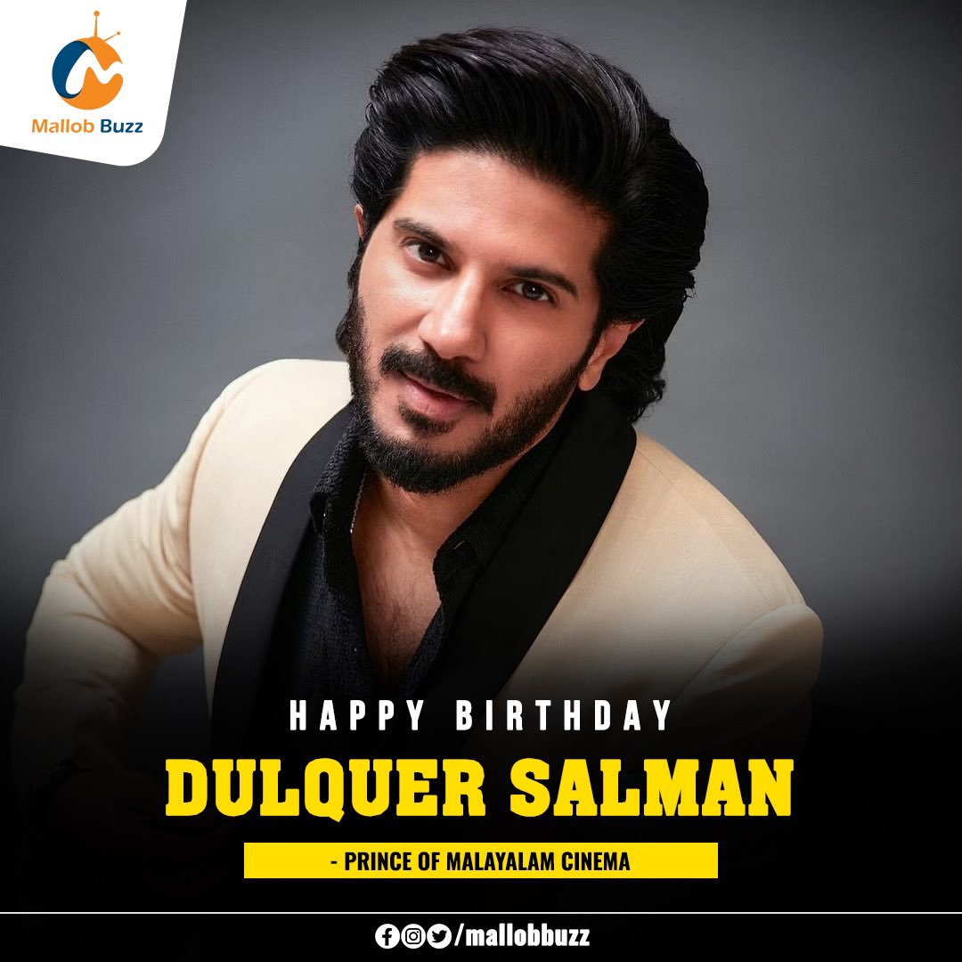 mallobmedia's tweet photo. Wishing our charmer and Prince of Malayalam cinema a happy birthday

#HappyBirthdayDULQUERSALMAN #princeofmalayalamcinema #dulquersalman #birthdaywishes #dulquersalmanfan #mallob #mallobbuzz #mallobcompany https://t.co/eOyDZISWRK