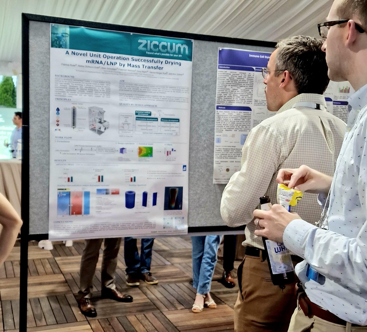 ziccum's tweet photo. We are taking part in excellent discussions with leading mRNA developers at the 3rd mRNA Summit in Boston. Our Poster describing our unique drying technology for mRNA/LNP is attracting great interest and engagement https://t.co/LXt3a1HCWj #mRNA #finanstwitter https://t.co/LRBhxsZkGL