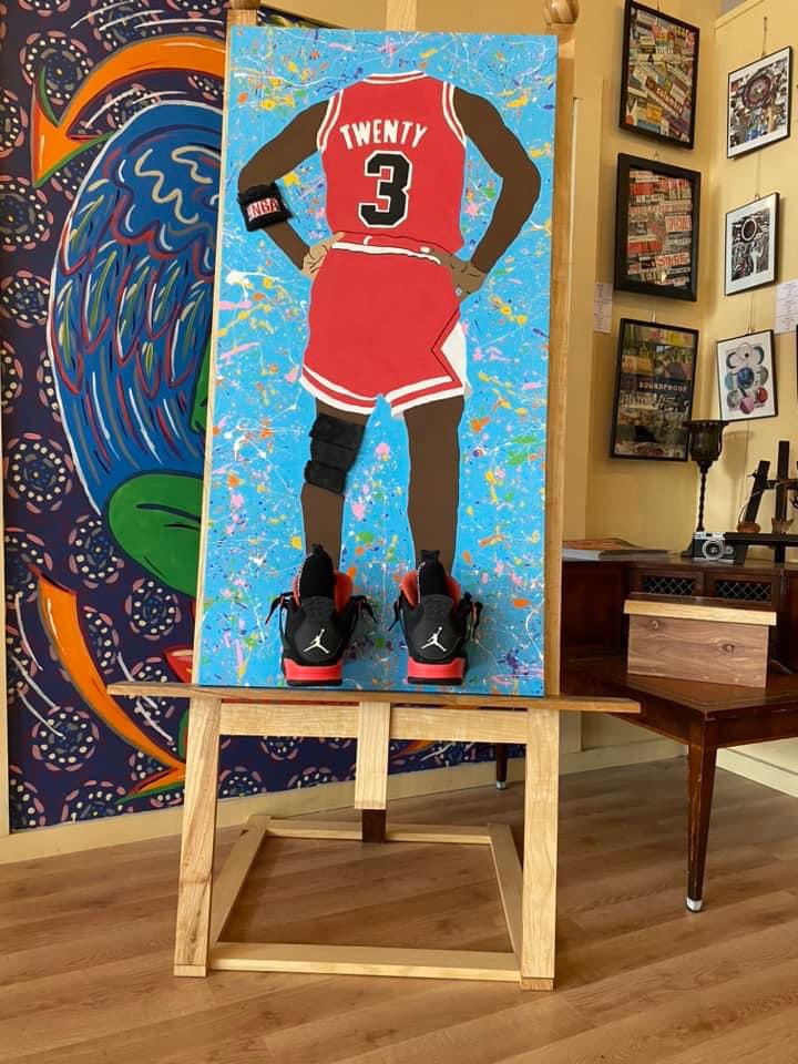 youngnfilthyco's tweet photo. @TatyanaAli I went through the same exact thing January 1, 2023 however I never picked up a paint brush ever.. something just told me to paint since nothing else worked to calm my mind &amp; within 35 days of self teaching I created this @Jumpman23 piece.. Blows my mind everyday I made this 😨 https://t.co/GW405Lay4w