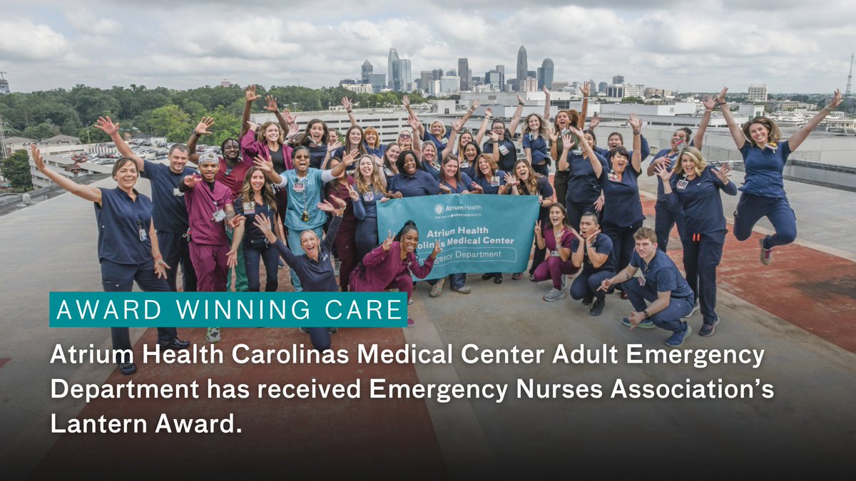 bergerchris's tweet photo. Proud to learn @AtriumHealth Carolinas Medical Center Adult Emergency Department has received @ENAOrg’s Lantern Award, recognizing exceptional and innovative leadership, practice, education, advocacy and research performance.    

More: https://t.co/pm2bz0Y7g6 https://t.co/TpvzIono4I