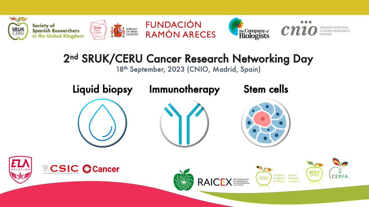 CNIOStopCancer's tweet photo. We will be hosting the 2nd @ComunidadCeru Cancer Research Networking Day. It will take place at #CNIOStopCancer on September 18th.
🫂Join experts to share ideas and foster new collaborations in #liquidbiopsy, #immunotherapy and #cancerstemcells.
🔗https://t.co/ILlyPlyMiY https://t.co/x7YnOgS7Vg