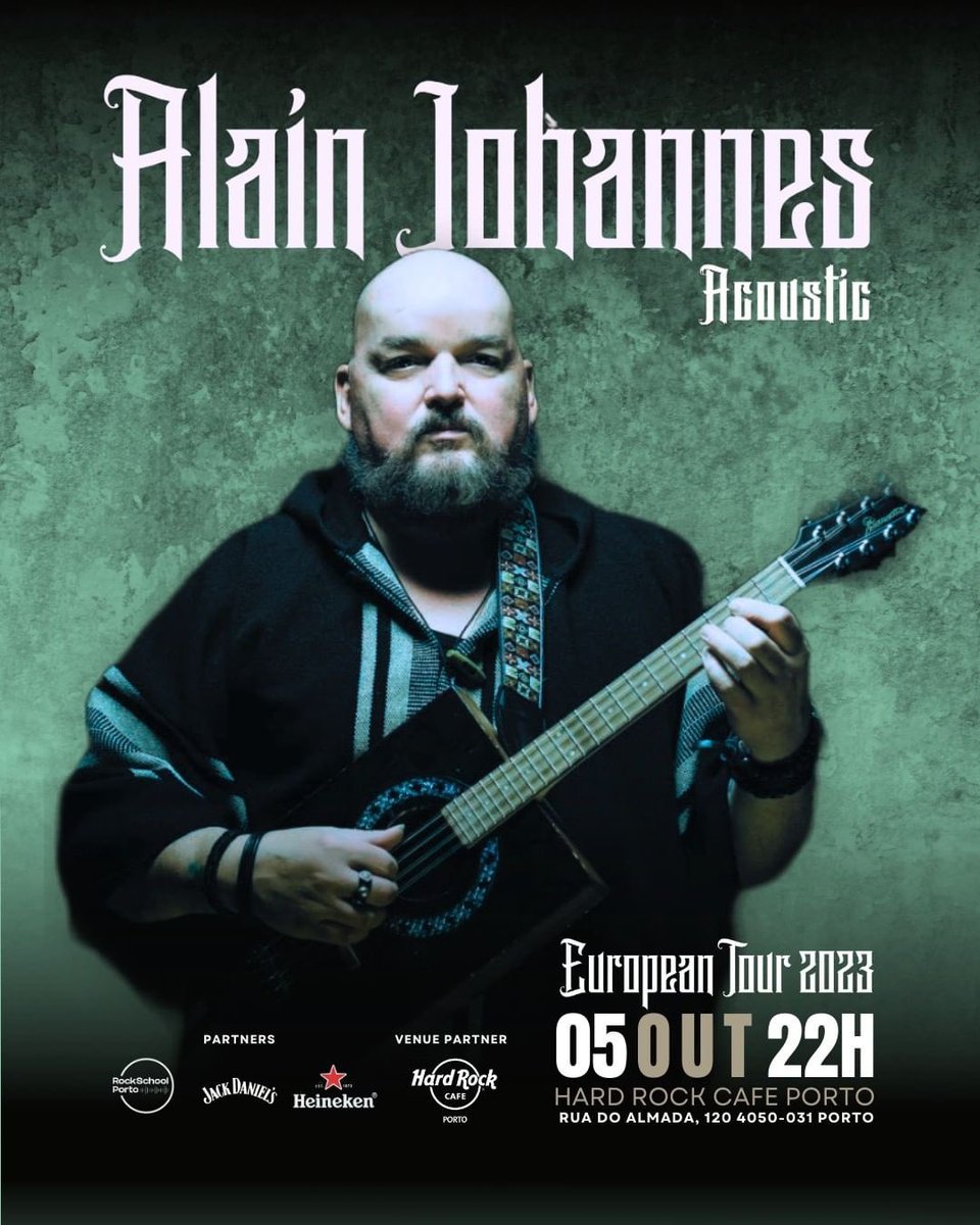 AlainJohannes's tweet photo. Solo acoustic show October 5th in Porto! https://t.co/yi19KBxJJY