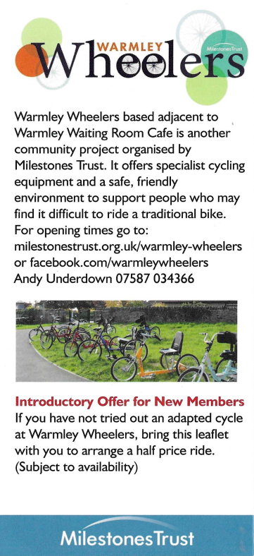 Did you know Warmley Wheelers offer specialist cycling equipment? @MilestonesTrust #cycling #inclusive #accessibility #wellbeing