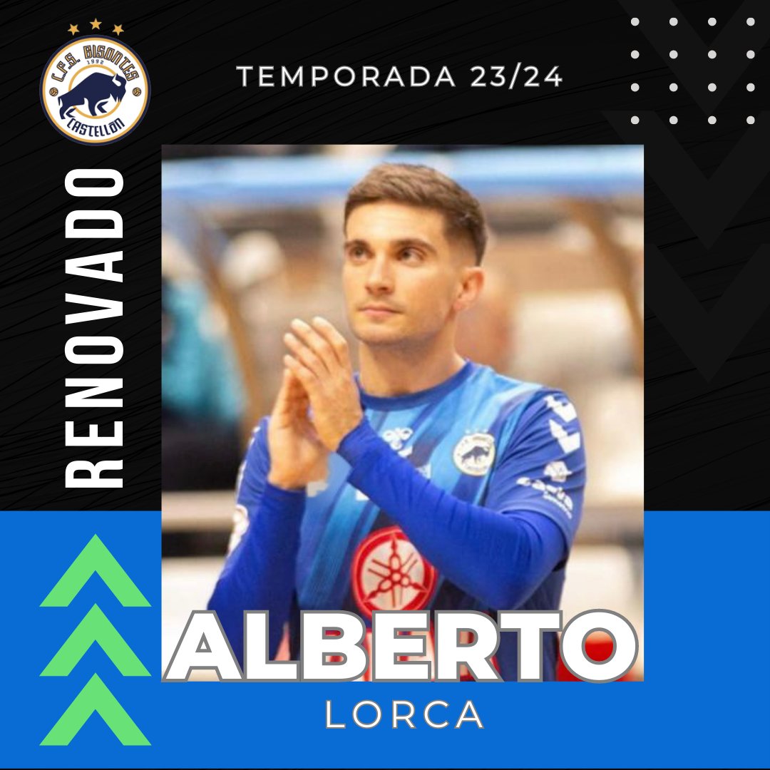 🆕 𝗥𝗘𝗡𝗢𝗩𝗔𝗖𝗜𝗢́𝗡 ✍🏻Alberto Lorca renueva por sexto año con Bisontes Castellón

🔄 6ª Temporada 
✅ 28 años
👕Ala

<a href="/lorca_10/">Alberto Lorca Pastor</a> <a href="/FutSalRFEF/">Futsal RFEF</a> 

bisontescastellon.com/alberto-lorca-…