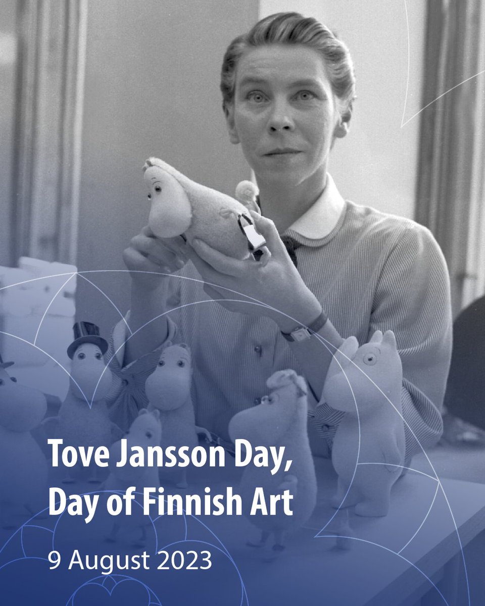 On 9 August, we celebrate Tove Jansson and Finnish art! 🇫🇮⁣
⁣
Tove Jansson (1914–2001) was a writer, artist and cartoonist. She was a multi-talented artist who is best remembered as the creator of the Moomins. 

Her works have been translated into more than 50 languages.⁣