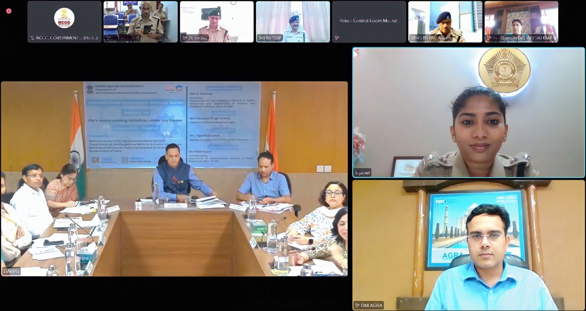 DARPG_GoI's tweet image. 16th National Good Governance Webinar on #PMAward winning initiatives under the theme “Innovation at District Level” Chaired by Secretary DARPG Shri V Srinivas on 28.7.2023
@PMOIndia @DrJitendraSingh @CMOfficeUP @CMOMaharashtra @svoruganti1466  @OfficeOfDMAgra @SpSolapurRural